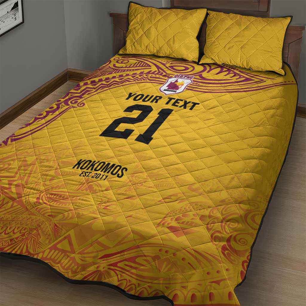 Queensland Papua New Guinea Custom Quilt Bed Set All Gold Pacific PNG Tribal Style LT9 - Polynesian Pride