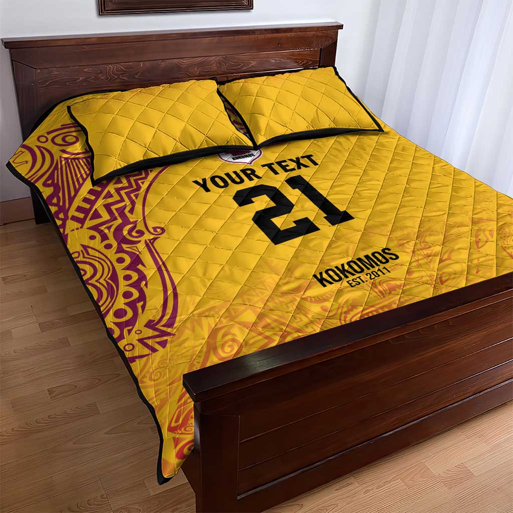 Queensland Papua New Guinea Custom Quilt Bed Set All Gold Pacific PNG Tribal Style LT9 - Polynesian Pride