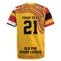 Queensland Papua New Guinea Custom Rugby Jersey All Gold Pacific PNG Tribal Style LT9 - Polynesian Pride