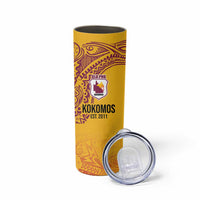 Queensland Papua New Guinea Custom Skinny Tumbler All Gold Pacific PNG Tribal Style LT9 - Polynesian Pride