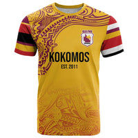 Queensland Papua New Guinea Custom T Shirt All Gold Pacific PNG Tribal Style LT9 Gold - Polynesian Pride