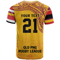 Queensland Papua New Guinea Custom T Shirt All Gold Pacific PNG Tribal Style LT9 - Polynesian Pride