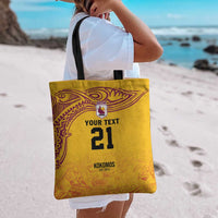 Queensland Papua New Guinea Custom Tote Bag All Gold Pacific PNG Tribal Style LT9 - Polynesian Pride
