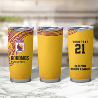 Queensland Papua New Guinea Custom Tumbler Cup All Gold Pacific PNG Tribal Style LT9 - Polynesian Pride