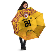 Queensland Papua New Guinea Custom Umbrella All Gold Pacific PNG Tribal Style LT9 - Polynesian Pride