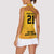 Queensland Papua New Guinea Custom Women Sleeveless Polo Shirt All Gold Pacific PNG Tribal Style