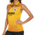 Queensland Papua New Guinea Custom Women Sleeveless Polo Shirt All Gold Pacific PNG Tribal Style