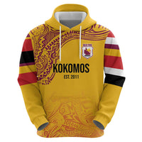 Queensland Papua New Guinea Custom Zip Hoodie All Gold Pacific PNG Tribal Style LT9 - Polynesian Pride