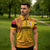 Queensland Papua New Guinea Custom Zipper Polo Shirt All Gold Pacific PNG Tribal Style - Polynesian Pride
