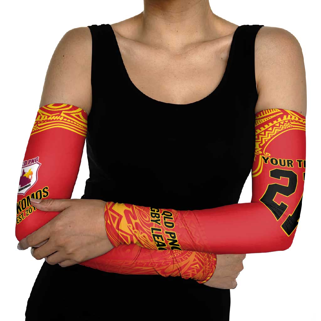 Queensland Papua New Guinea Custom Arm Sleeves All Red Pacific PNG Tribal Style LT9 - Polynesian Pride