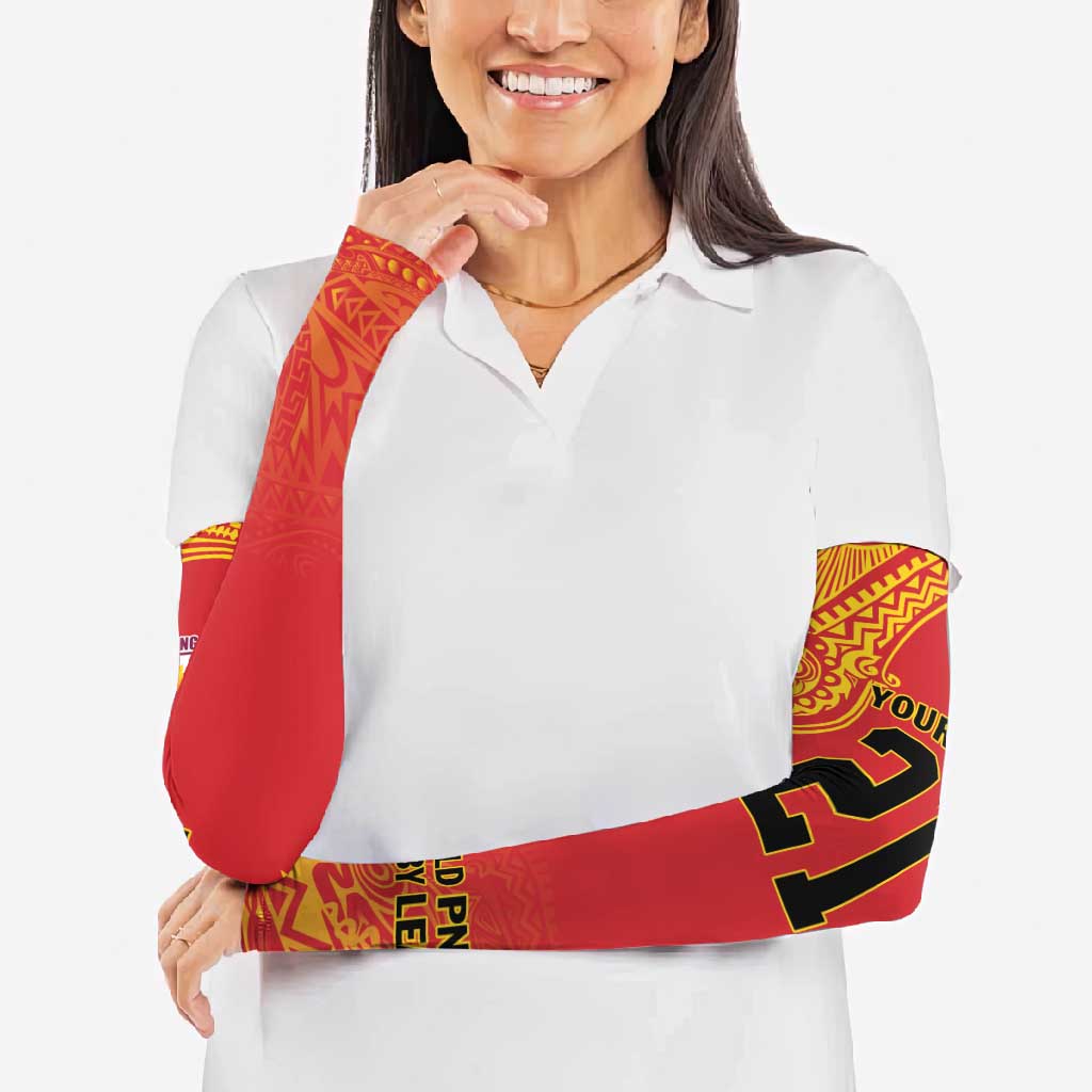 Queensland Papua New Guinea Custom Arm Sleeves All Red Pacific PNG Tribal Style LT9 - Polynesian Pride