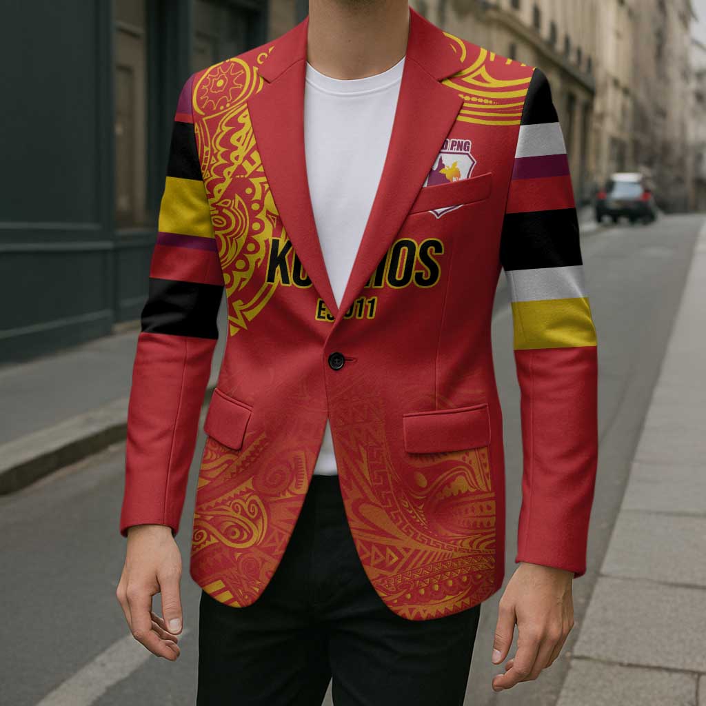 Queensland Papua New Guinea Custom Blazer All Red Pacific PNG Tribal Style - Polynesian Pride