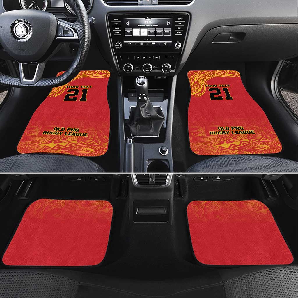 Queensland Papua New Guinea Custom Car Mats All Red Pacific PNG Tribal Style