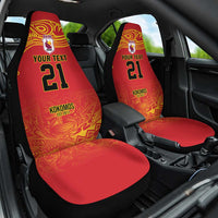 Queensland Papua New Guinea Custom Car Seat Cover All Red Pacific PNG Tribal Style LT9 One Size Red - Polynesian Pride