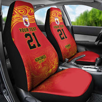 Queensland Papua New Guinea Custom Car Seat Cover All Red Pacific PNG Tribal Style LT9 - Polynesian Pride