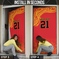 Queensland Papua New Guinea Custom Door Cover All Red Pacific PNG Tribal Style LT9 - Polynesian Pride