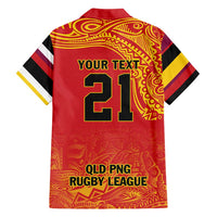 Queensland Papua New Guinea Custom Family Matching Short Sleeve Bodycon Dress and Hawaiian Shirt All Red Pacific PNG Tribal Style LT9 - Polynesian Pride