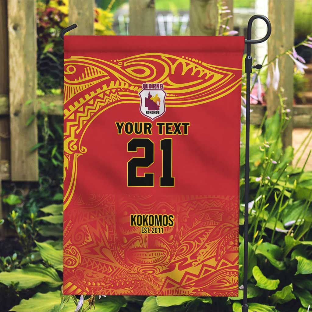 Queensland Papua New Guinea Custom Garden Flag All Red Pacific PNG Tribal Style LT9 Garden Flag Red - Polynesian Pride