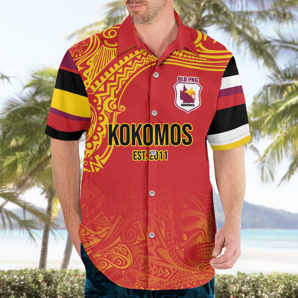 Queensland Papua New Guinea Custom Hawaiian Shirt All Red Pacific PNG Tribal Style LT9 - Polynesian Pride