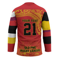 Queensland Papua New Guinea Custom Hockey Jersey All Red Pacific PNG Tribal Style LT9 - Polynesian Pride