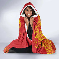 Queensland Papua New Guinea Custom Hooded Blanket All Red Pacific PNG Tribal Style LT9 - Polynesian Pride