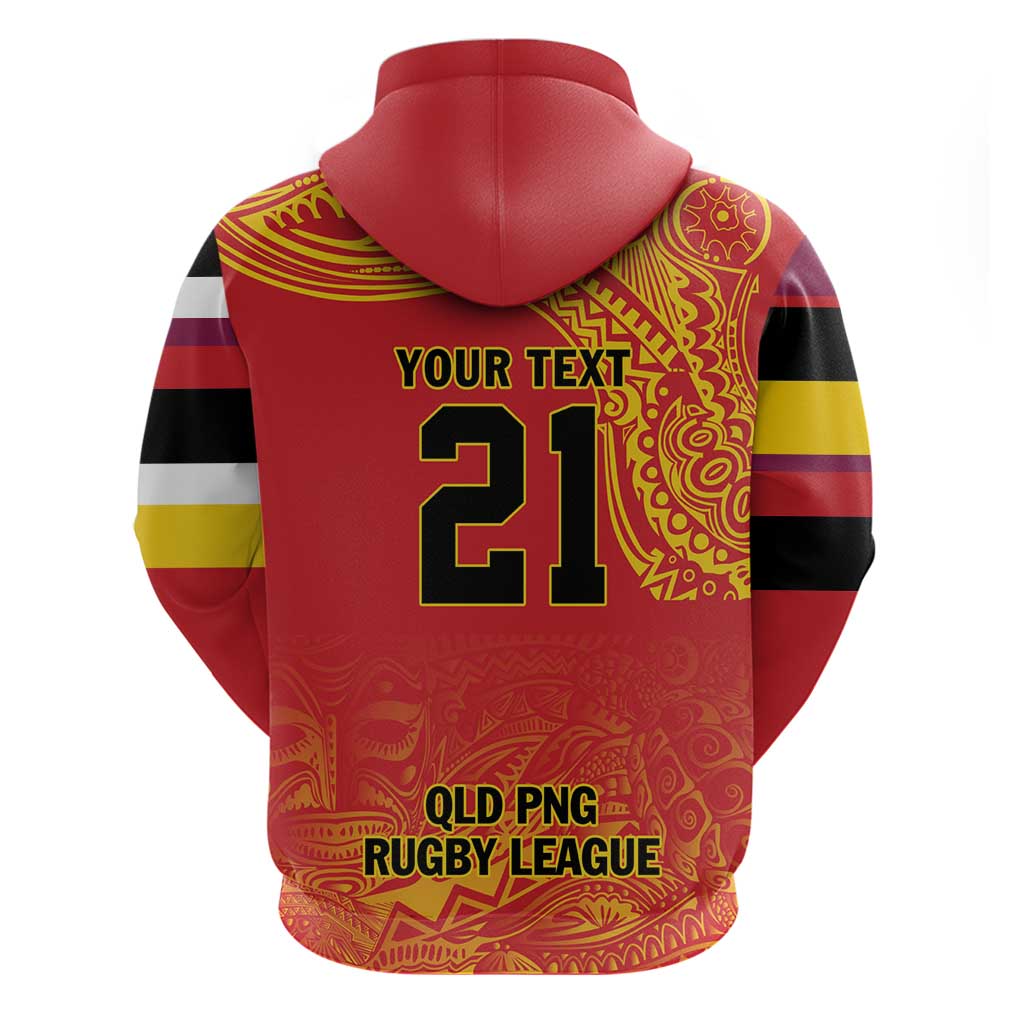 Queensland Papua New Guinea Custom Hoodie All Red Pacific PNG Tribal Style LT9 - Polynesian Pride