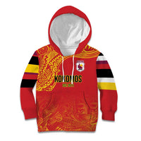 Queensland Papua New Guinea Custom Kid Hoodie All Red Pacific PNG Tribal Style LT9 Hoodie Red - Polynesian Pride
