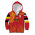 Queensland Papua New Guinea Custom Kid Hoodie All Red Pacific PNG Tribal Style