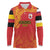 Queensland Papua New Guinea Custom Long Sleeve Polo Shirt All Red Pacific PNG Tribal Style