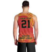 Queensland Papua New Guinea Custom Men Tank Top All Red Pacific PNG Tribal Style LT9 - Polynesian Pride