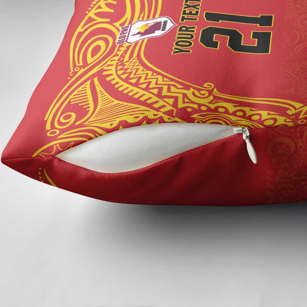 Queensland Papua New Guinea Custom Pillow Cover All Red Pacific PNG Tribal Style LT9 - Polynesian Pride