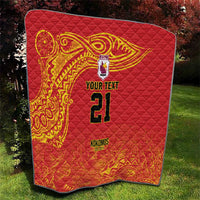 Queensland Papua New Guinea Custom Quilt All Red Pacific PNG Tribal Style