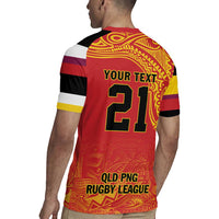 Queensland Papua New Guinea Custom Rugby Jersey All Red Pacific PNG Tribal Style LT9 - Polynesian Pride