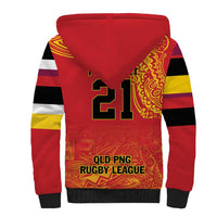 Queensland Papua New Guinea Custom Sherpa Hoodie All Red Pacific PNG Tribal Style LT9 - Polynesian Pride