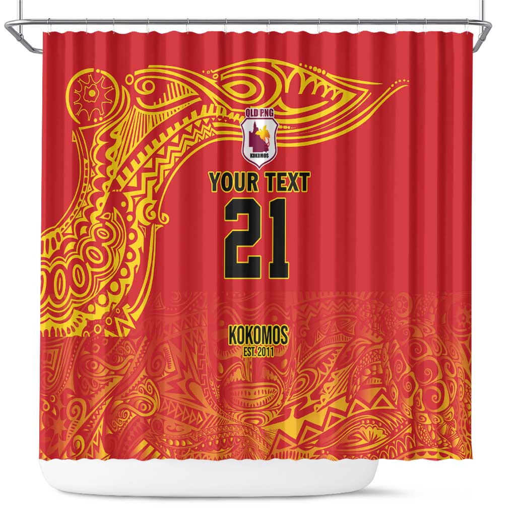 Queensland Papua New Guinea Custom Shower Curtain All Red Pacific PNG Tribal Style LT9 Red - Polynesian Pride