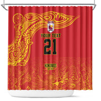 Queensland Papua New Guinea Custom Shower Curtain All Red Pacific PNG Tribal Style LT9 Red - Polynesian Pride