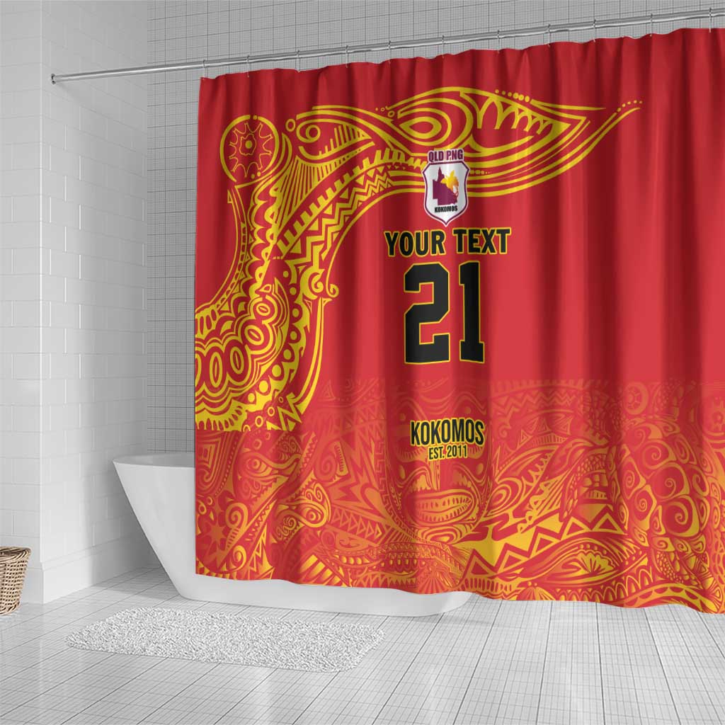 Queensland Papua New Guinea Custom Shower Curtain All Red Pacific PNG Tribal Style LT9 - Polynesian Pride