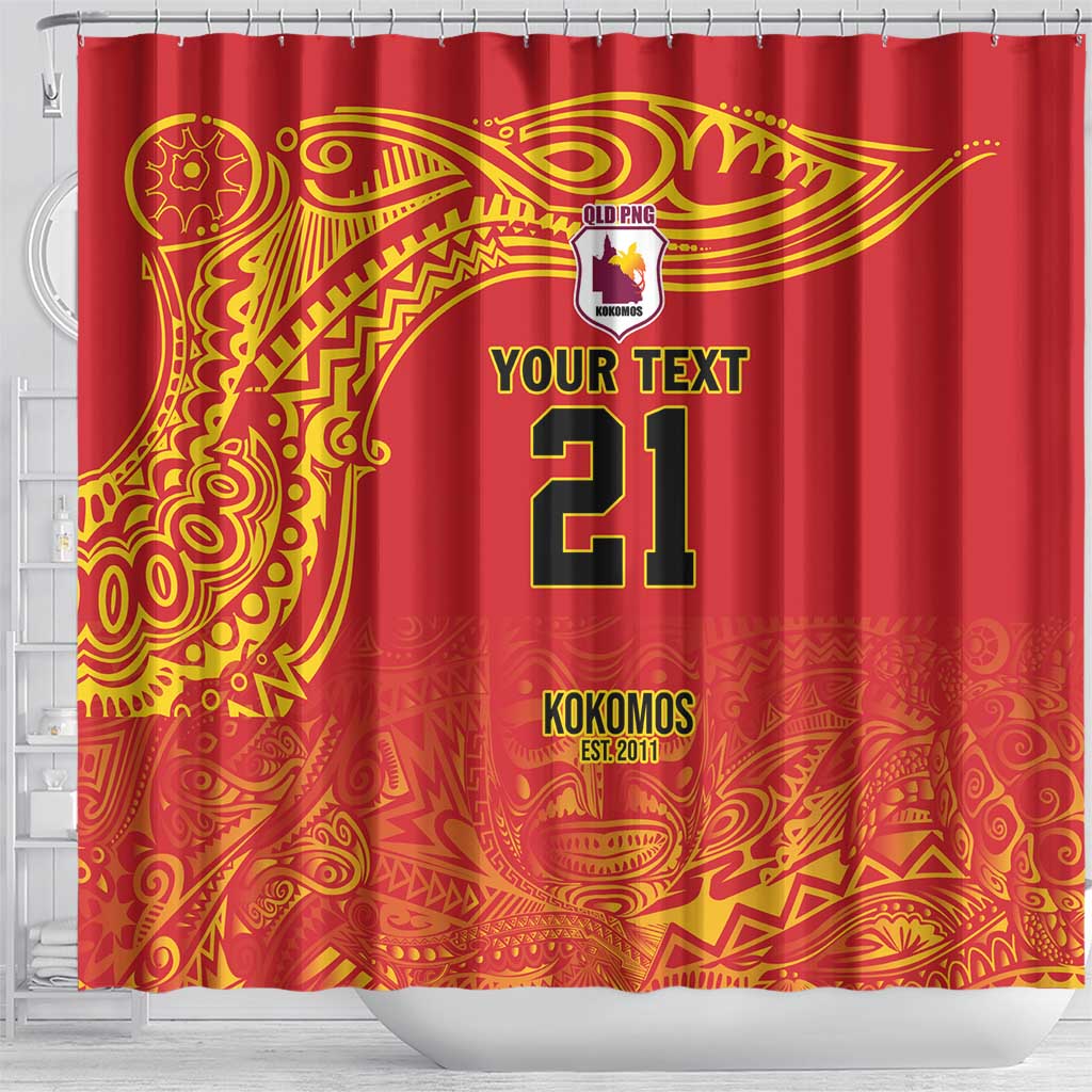 Queensland Papua New Guinea Custom Shower Curtain All Red Pacific PNG Tribal Style LT9 - Polynesian Pride