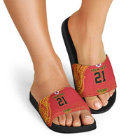 Queensland Papua New Guinea Custom Slide Sandals All Red Pacific PNG Tribal Style - Polynesian Pride