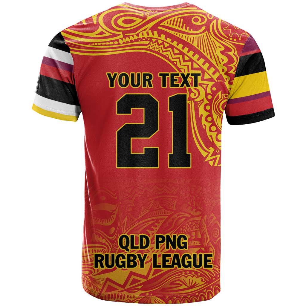 Queensland Papua New Guinea Custom T Shirt All Red Pacific PNG Tribal Style LT9 - Polynesian Pride