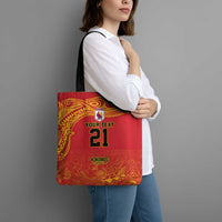 Queensland Papua New Guinea Custom Tote Bag All Red Pacific PNG Tribal Style LT9 - Polynesian Pride