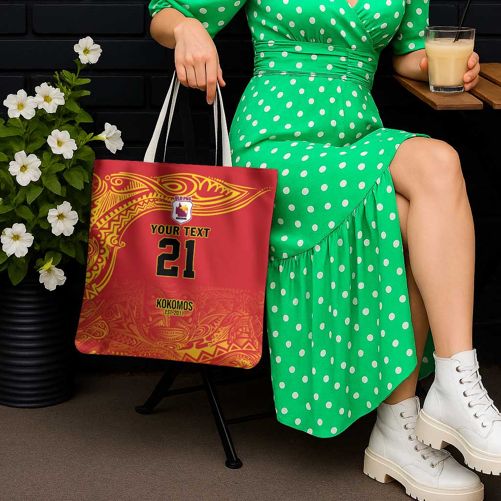 Queensland Papua New Guinea Custom Tote Bag All Red Pacific PNG Tribal Style LT9 - Polynesian Pride