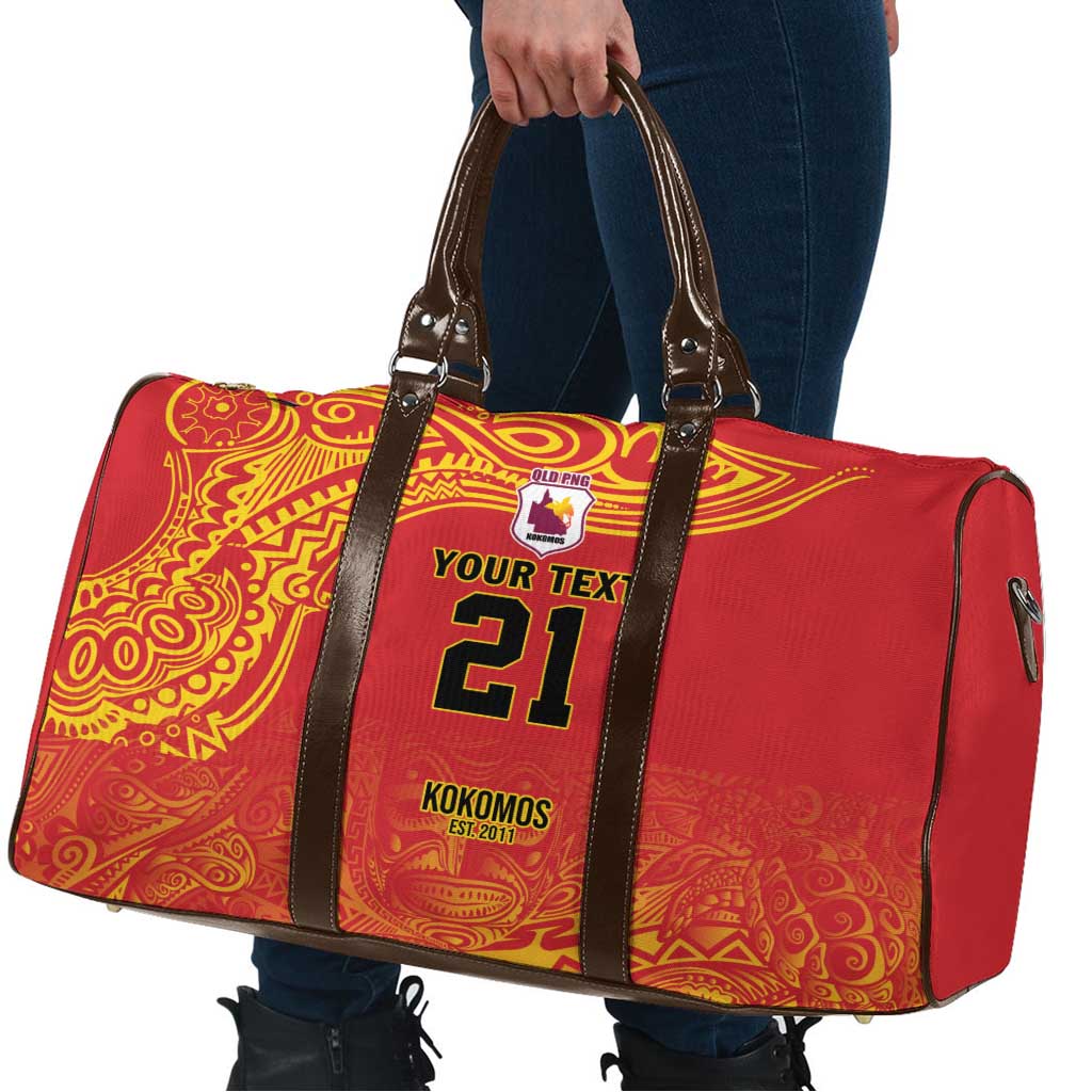 Queensland Papua New Guinea Custom Travel Bag All Red Pacific PNG Tribal Style LT9 - Polynesian Pride