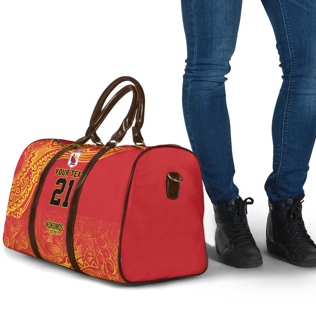 Queensland Papua New Guinea Custom Travel Bag All Red Pacific PNG Tribal Style LT9 - Polynesian Pride