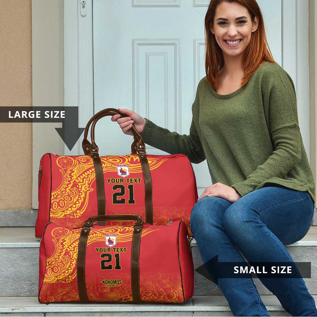 Queensland Papua New Guinea Custom Travel Bag All Red Pacific PNG Tribal Style LT9 - Polynesian Pride