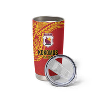 Queensland Papua New Guinea Custom Tumbler Cup All Red Pacific PNG Tribal Style LT9 - Polynesian Pride