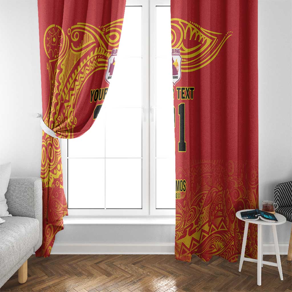 Queensland Papua New Guinea Custom Window Curtain All Red Pacific PNG Tribal Style