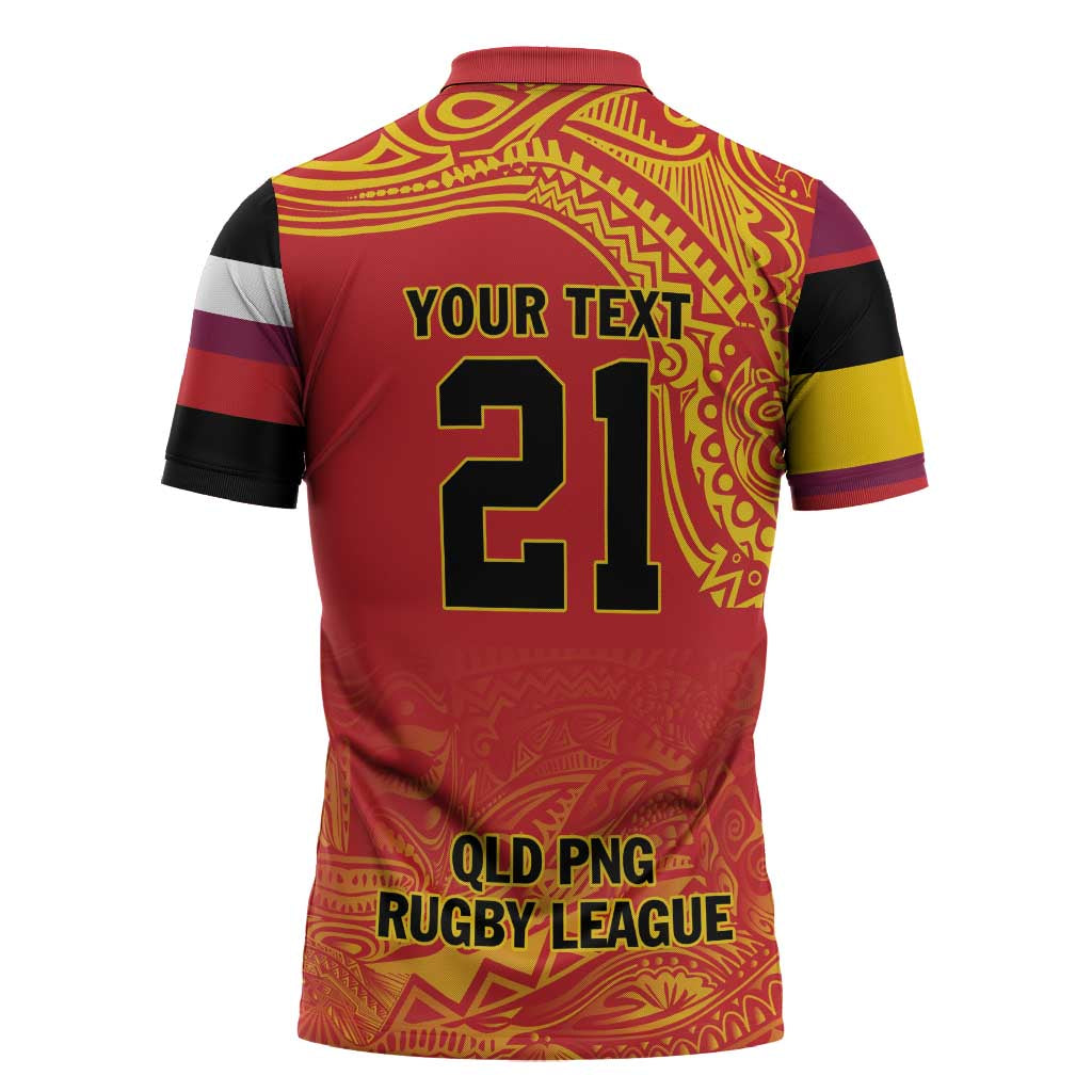 Queensland Papua New Guinea Custom Zipper Polo Shirt All Red Pacific PNG Tribal Style LT9 - Polynesian Pride