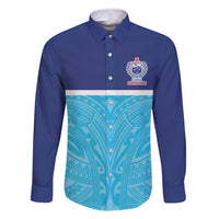 Queensland Samoa Custom Family Matching Summer Maxi Dress and Hawaiian Shirt Blue Pacific Polynesian Tribal Pattern