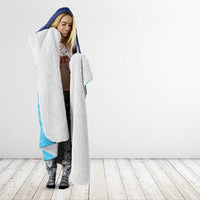 Queensland Samoa Custom Hooded Blanket Blue Pacific Polynesian Tribal Pattern